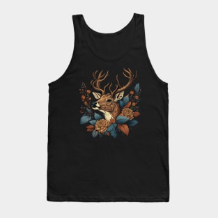 Cute Floral Deer Tank Top